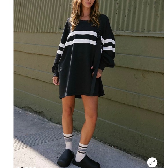 NWOT FP Movement Oversized Striped Tunic Tee - Picture 1 of 8